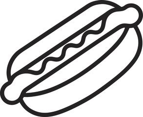 vector hotdog illustration with outline