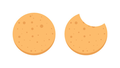 Set of chocolate chip cookie dessert. cartoon chocolate chip. bakery, breakfast or snack. vector illustration