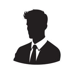 office worker vector silhouette clip art logo design illustration