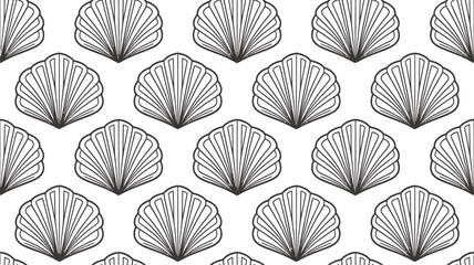 Seamless seashell pattern vector background design for textile and wallpaper sea life illustration art 100 editable stock vector illustration