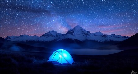 Camping Under a Starry Night