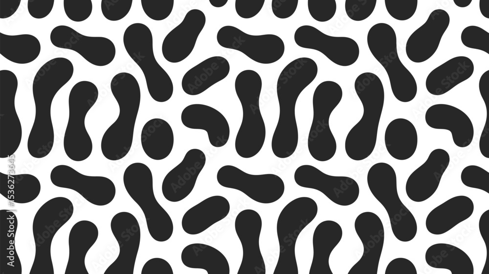 Aufkleber seamless abstract blob pattern background vector design black and white modern art illustration 100 
