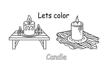 Candle Coloring Page – Cozy Flame and Decor Printable Art for Kids