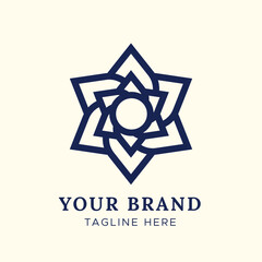 Circular mandala design stamp logo vector element