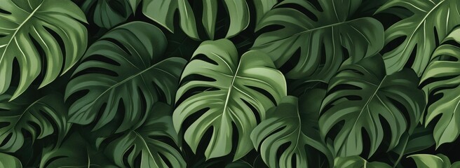 Lush green tropical leaves