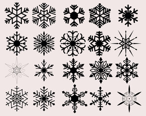 set of snowflakes