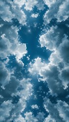Fototapeta premium Sky with Clouds Looking Up View Atmospheric Perspective