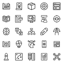 Collection of Basic Education Related Vector outline Icons. Contains Icons like Target, Edit, Graph, Web and more. Editable stroke. 48x48 pixels