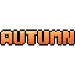 Cartoon Pixel Autumn Season Word