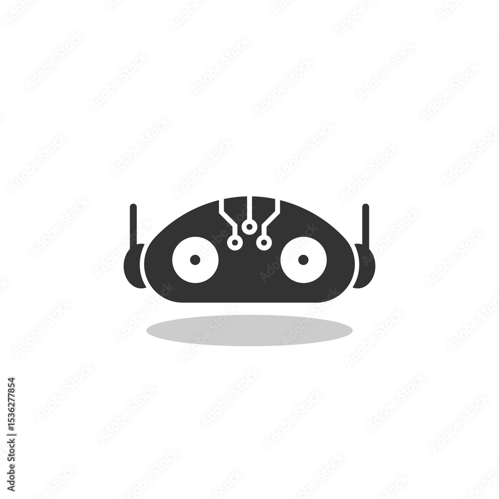 Aufkleber robot chat bot icon with shadow