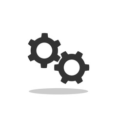 Simple gear icon with shadow