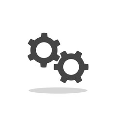 Simple gear icon with shadow