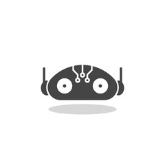 Robot chat bot icon with shadow