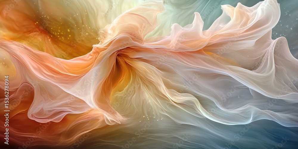 Poster abstract swirling pastel colors creating a dreamy ethereal texture perfect for design backgrounds an
