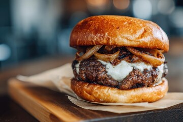 French onion soup-inspired burger