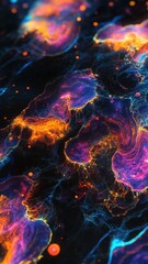Fototapeta premium Vibrant abstract background with swirling neon colors