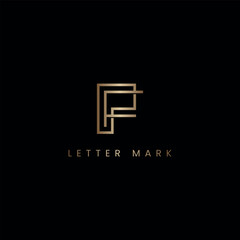 Abstract Luxury PF FP Monogram Logo Design, Elegant Lettermark Logo Template.
