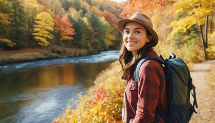 woman in autumn park