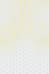 Minimal Light Hexagon Network Background – White and Yellow Futuristic Grid.