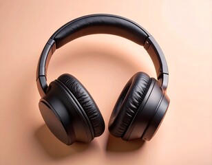 Modern Black Headphones from a Side View