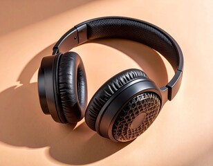 Black Over-Ear Headphones with Dramatic Shadows