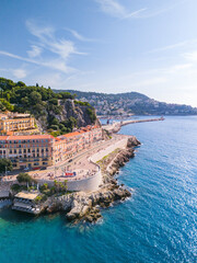 Aerial View Sea Shore And