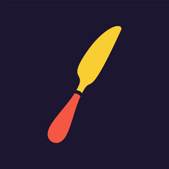 Butter knife. Kitchenware icon. Color vector kitchen utensil and tool. Cutlery illustration