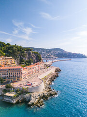 Aerial View Sea Shore And