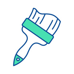 Paint brush icon. Construction tool. Color vector instrument illustration