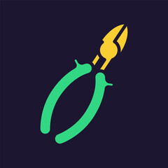 Nippers icon. Construction tool. Color vector instrument illustration