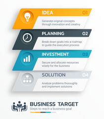 Business infographic step modern and colorful design chart template background, Presentation slide template, Chart concept.