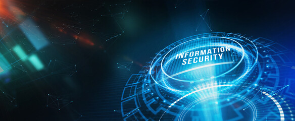 Concept of cyber security, information security and encryption, secure access to personal information, secure Internet access, cybersecurity. 3d illustration