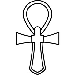 Minimal Ankh Symbol Line Art