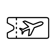 Fototapeta premium Flight Ticket Icon in Outline Style