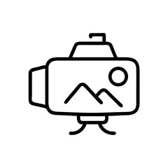 Travel Camera Icon in Outline Style