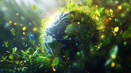 Earth in lush greenery