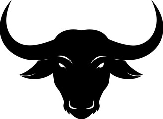 Buffalo Horn Silhouette Vector Illustration 