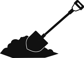 Coal Shovel Silhouette Vector Illustration 