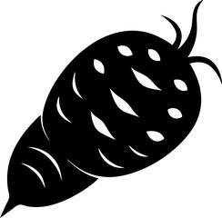 Taro Root Silhouette Vector Illustration 