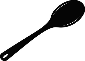 Wooden Spoon Silhouette Vector Illustration 