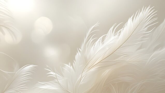 White background with white soft fethers