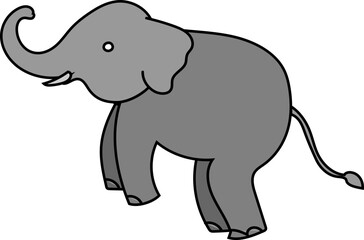 asian elephant drawing vector icon for thai culture, travel, tradition or heritage illustration collection