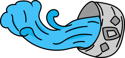 songkran water splash vector icon for thai culture, travel, tradition or heritage illustration collection