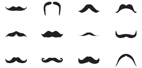 Set of moustache icons. vector mustache set. set of mustache vector