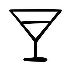 Cocktail doodle vector icon