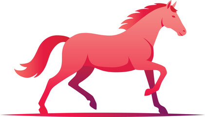 Red horse symbol of new year 2026. Vector illustration, logo 