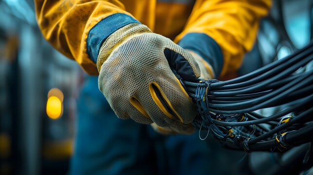Tattooed hands of industry workers