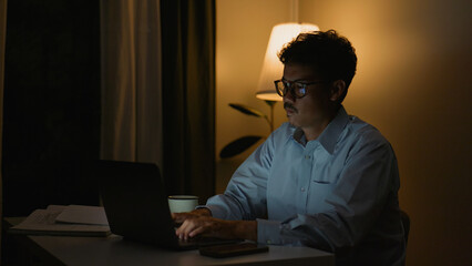 Stressed Asian businessman after a challenging meeting at night