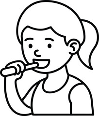 Brushing Teeth Dental Care Icon.