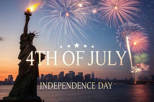 Fourth of july fireworks over new york city